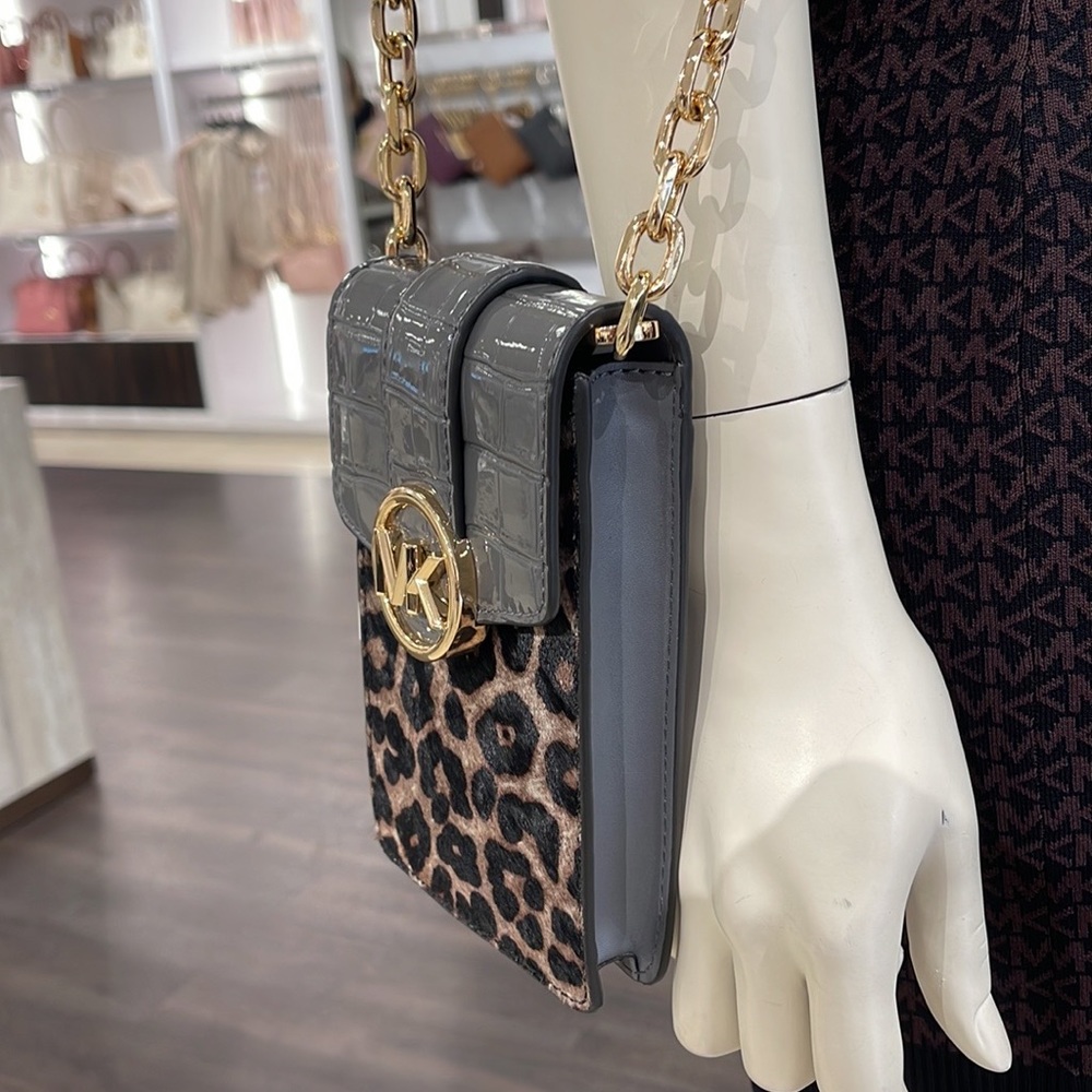 Michael Kors Carmen Small NS Phone XBODY HairCalf 
HTHR Gray Multi - Picture 4 of 16